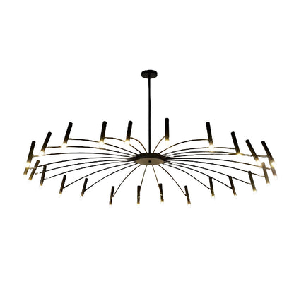 Modern Adjustable Metal LED Chandelier Minimalist Linear Ceiling Light