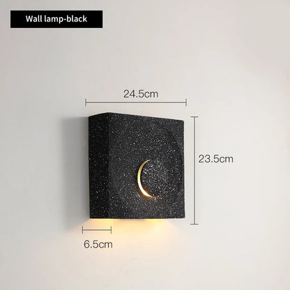Cement LED Wall Sconce Wabi Sabi Minimalist Bedroom Hallway Frosted