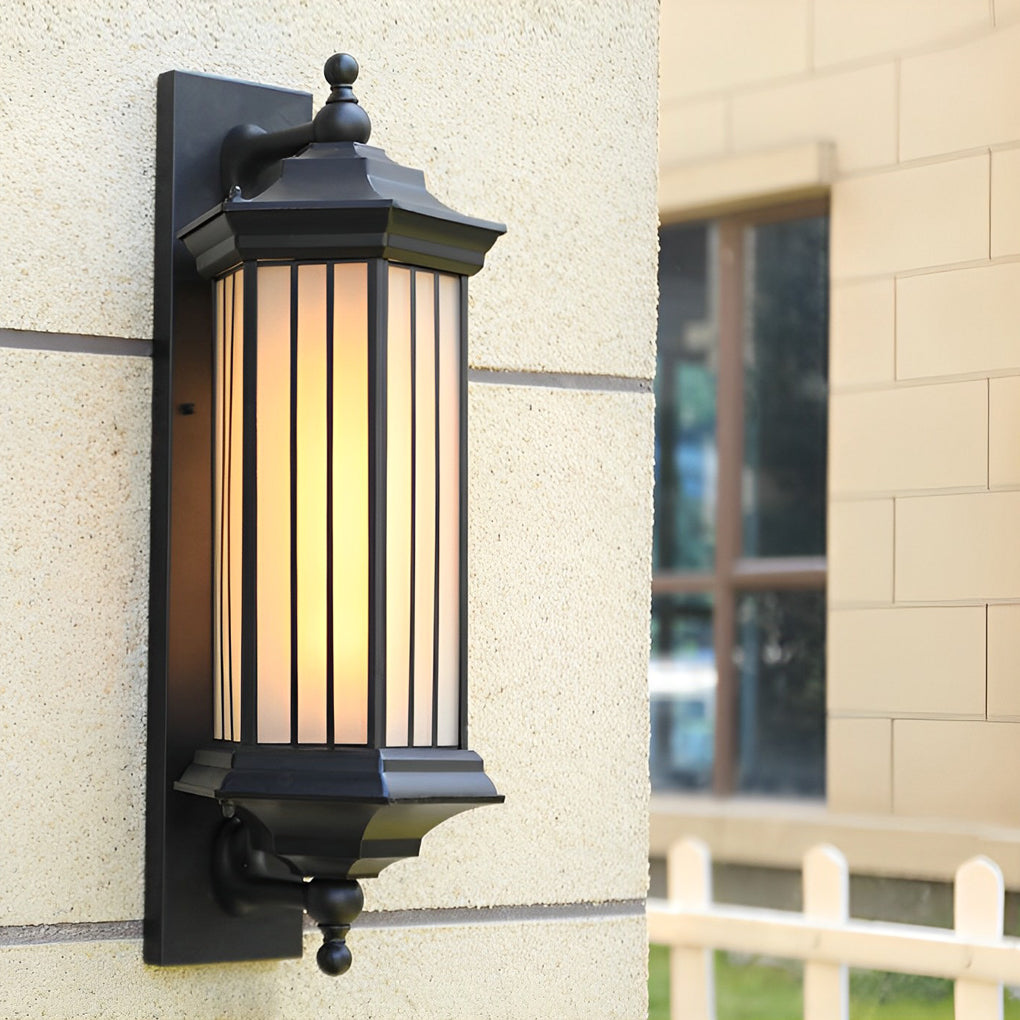 Retro Modern LED Outdoor Wall Sconce Cast Aluminum Mission Style IP23 Black 3000K 23 Inch