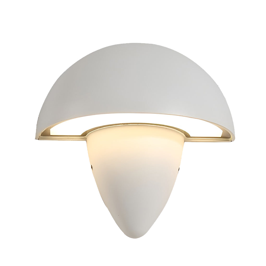 Mushroom Shape Waterproof LED Outdoor Wall Light Modern Exterior Patio Entryway Black White