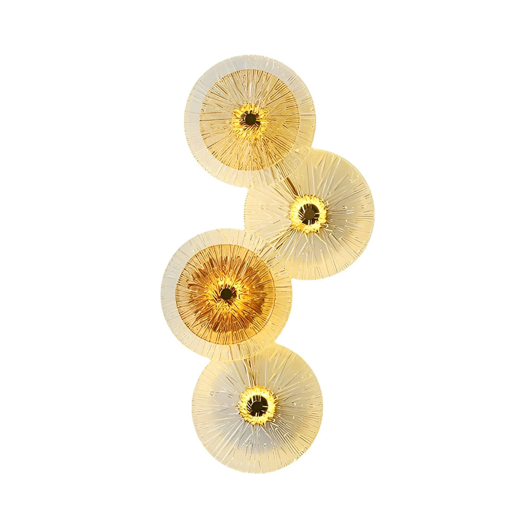 Post-Modern Round Glass Wall Sconce Luxury LED Gold Multi-Light Bedroom Living Room