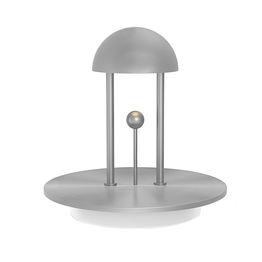 Modern Rechargeable LED Table Lamp Nickel Jingle Sphere Infrared Touch Dimmable Cordless Warm White 2400K Gold Silver 5.7 Inch