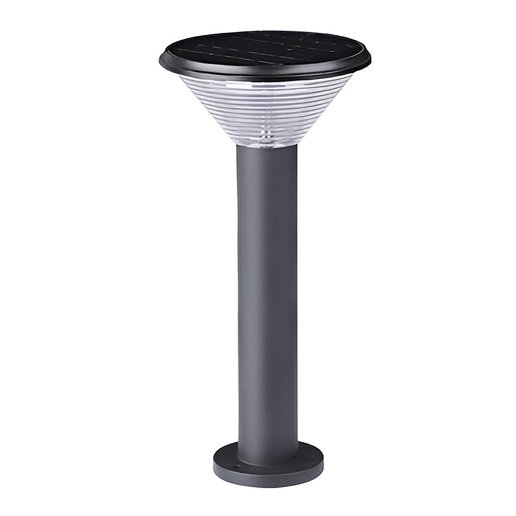 Tapered Solar LED Pathway Light Black Frosted Aluminum 3-CCT 4400mAh Base or Insert 2 Heights