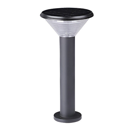 Tapered Solar LED Pathway Light Black Frosted Aluminum 3-CCT 4400mAh Base or Insert 2 Heights