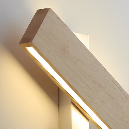 Wood LED Wall Sconce Rotatable Minimalist Warm White Bedroom Hallway 3 Sizes