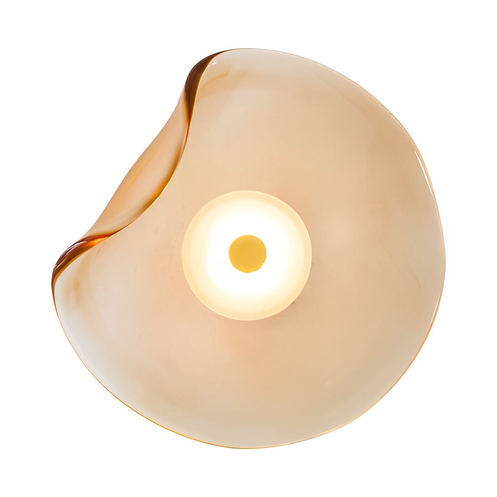 Irregular Round Glass Wall Sconce – Postmodern Artistic Ambient Wall Light