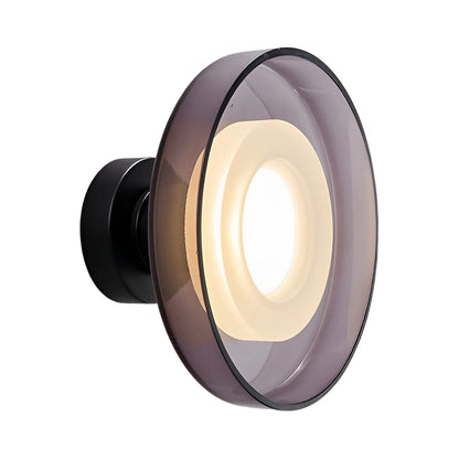 Modern Round Glass LED Wall Sconce – Smoke Gray Postmodern Wall Light