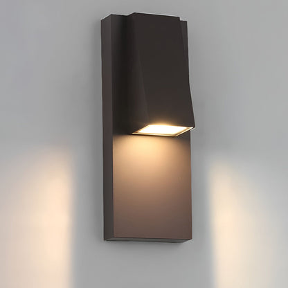 Modern LED Outdoor Wall Sconce Die-Cast Aluminum Glass Shade 18W 3000K 95-265V Black Courtyard Villa