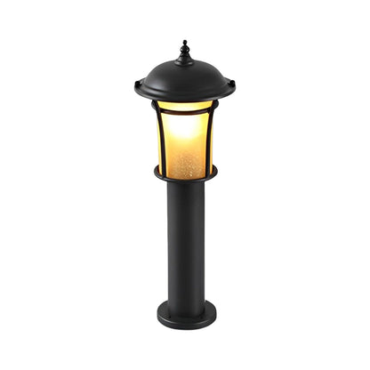 Old England Style Outdoor Garden Post Light Black Iron Handmade Glass LED 3 Heights Yard Path