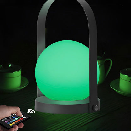 Modern Rechargeable LED Table Lamp Opal Globe Shape RGB Touch Dimmable Remote Control IP65 Black White 10 Inch