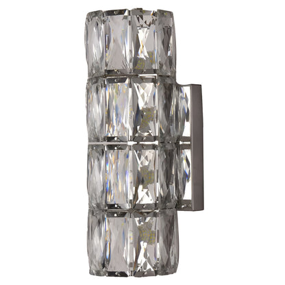 Cylindrical Crystal LED Wall Sconce Stainless Steel G9 3-Step CCT 3000K–6000K 3 Heights Indoor