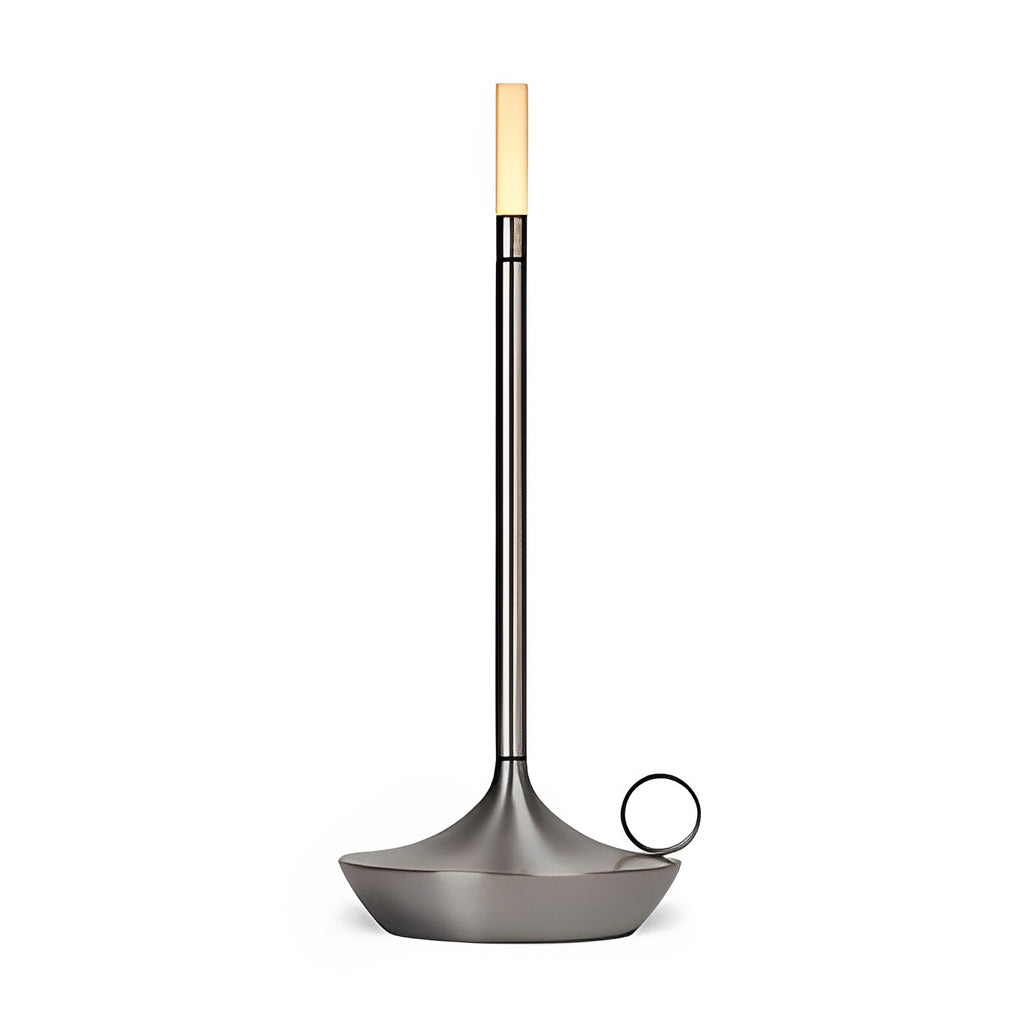 Candle Wick Aluminium LED Table Lamp Cordless Stepless Dimming Black Gold Silver White
