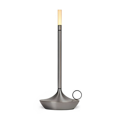 Candle Wick Aluminium LED Table Lamp Cordless Stepless Dimming Black Gold Silver White