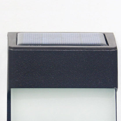 Solar LED Outdoor Wall Sconce Die-Cast Aluminum High Hardness Glass IP44 3000K Warm White Black