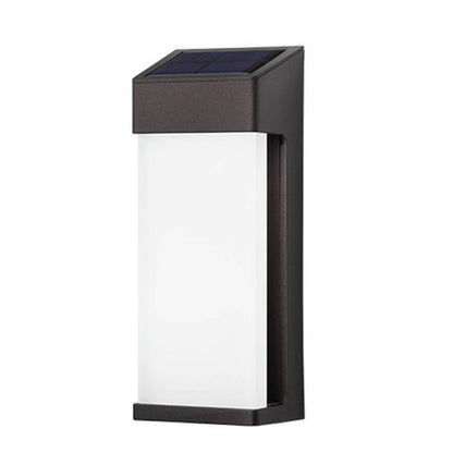 Solar LED Outdoor Wall Sconce Die-Cast Aluminum High Hardness Glass IP44 3000K Warm White Black