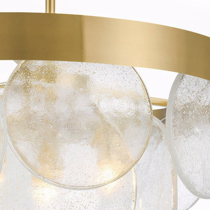 Gold Round Glass Bubble Chandelier — Modern E27 3-Light Adjustable Rod