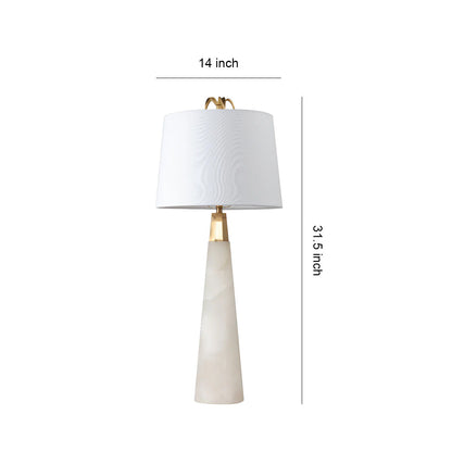 Modern Marble Table Lamp Natural Cloud Stone Shade White Metal Base E26 Nordic Luxury Bedside 31.50 Inch