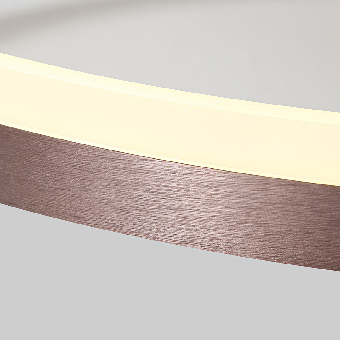 3-Ring Interlocking LED Semi-Flush Mount Ceiling Light Gold Metal Acrylic Dimmable 75W 35''