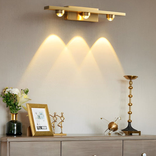 Linear LED Wall Washer Sconce Nordic Copper 3 Light 4 Light Hardwired