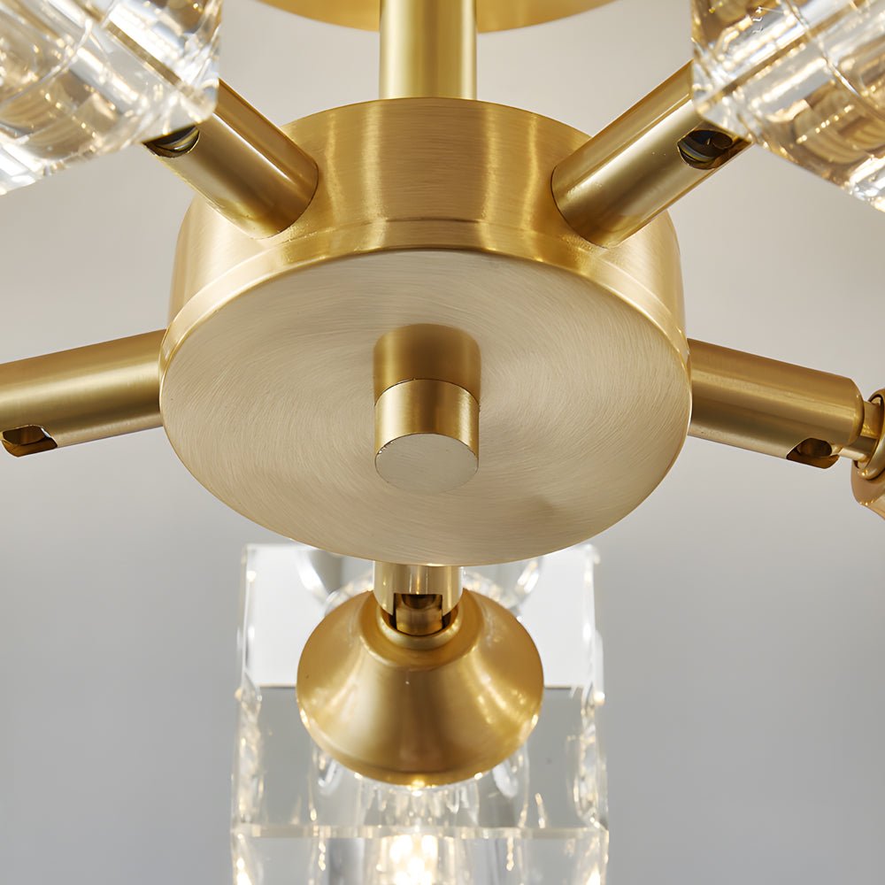 Crystal K9 Semi-Flush Mount Ceiling Light — Postmodern Copper 180° Adjustable G9 3 4 5 6 Light