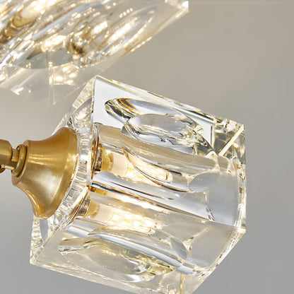 Crystal K9 Semi-Flush Mount Ceiling Light — Postmodern Copper 180° Adjustable G9 3 4 5 6 Light