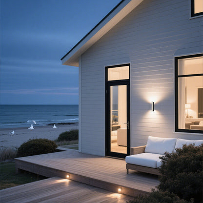 Modern LED Outdoor Wall Sconce 3-Way Up Down Forward OSRAM IP65 Black 2 Sizes