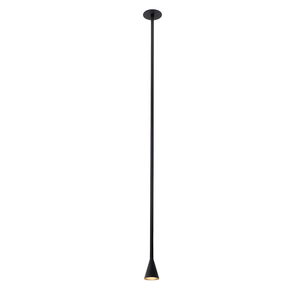 Tall Iron Tube Cone Pendant Light with Baked Finish