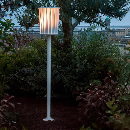 Rotating Vertical Slat Stainless Steel LED Outdoor Floor Lamp IP65 Solar 3000K