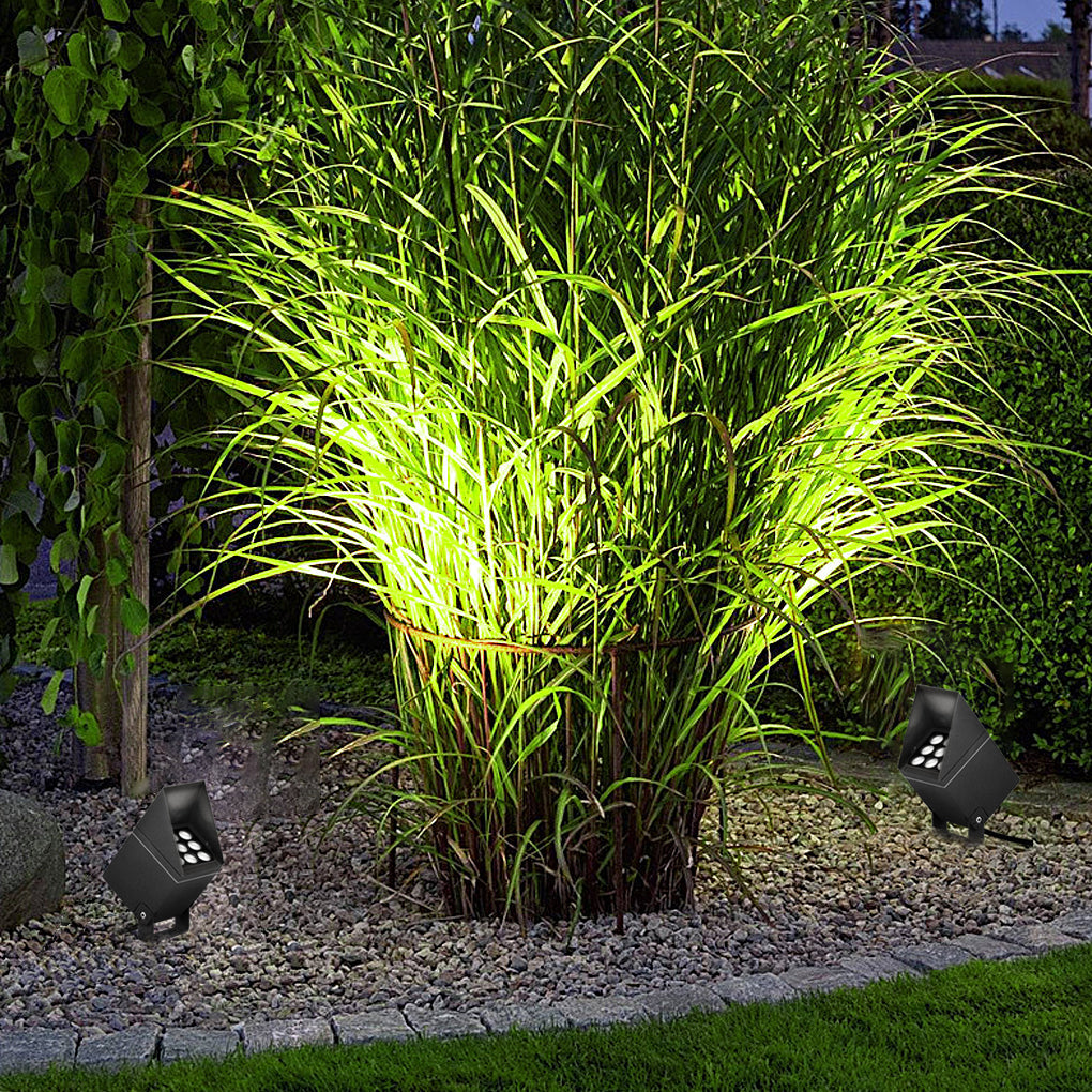 Hardwired LED Outdoor Landscape Spotlight 9W DC24V Adjustable 30° Beam Die-Cast Aluminum 3 CCT IP65 Matte Gray