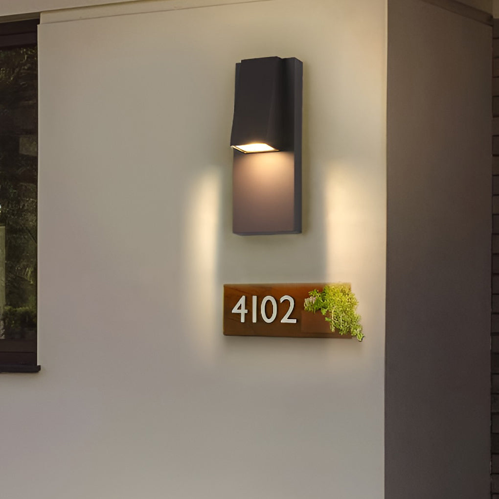Modern LED Outdoor Wall Sconce Die-Cast Aluminum Glass Shade 18W 3000K 95-265V Black Courtyard Villa