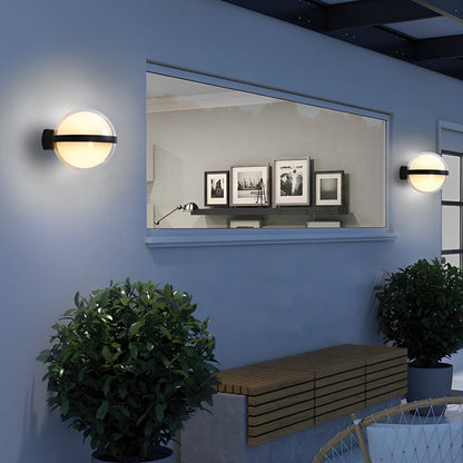 Modern Round Outdoor Wall Sconce Up Down LED 3 CCT Nordic Iron Acrylic
