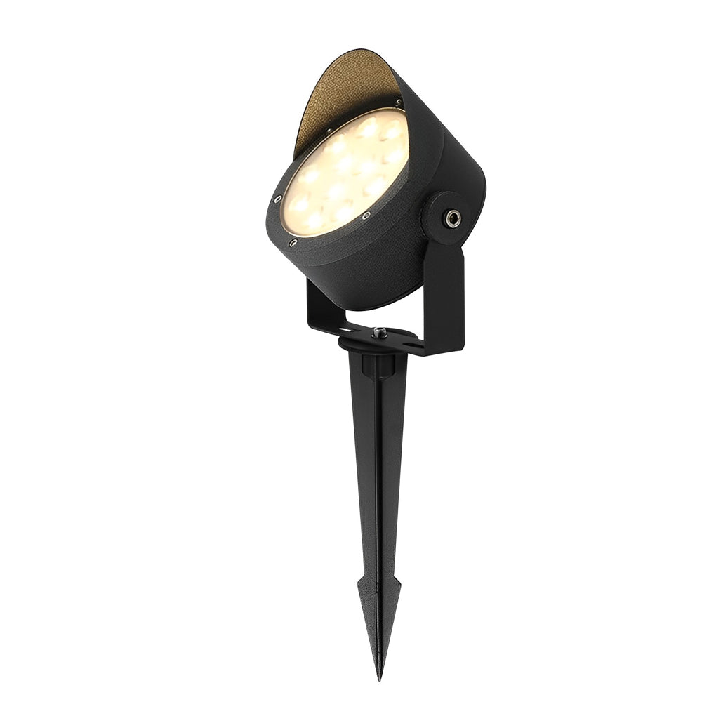Hardwired LED Outdoor Spotlight 24W Die-Cast Aluminum 3000K IP65 Adjustable Dual Mount Base or Ground Insert