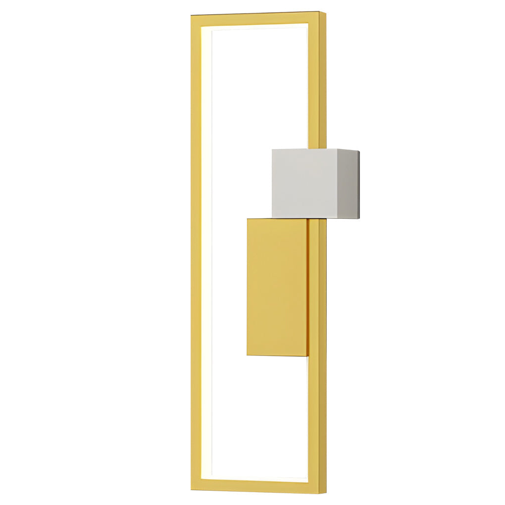 Rectangular Three-Color LED Wall Sconce Modern Nordic Bedroom Hallway Black Gold