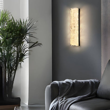 Brass Ice Resin Linear LED Wall Sconce 3000K 24W/36W Modern Luxury Indoor 2 Heights