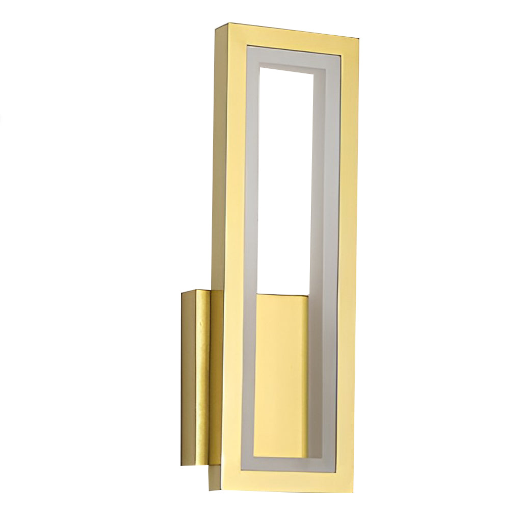 Rectangular LED Wall Sconce Minimalist Nordic Modern Bedroom Hallway Black White Gold