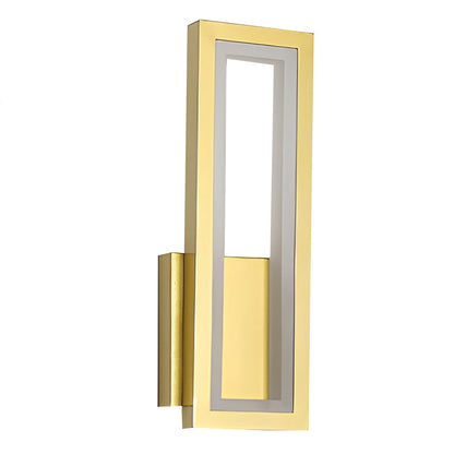 Rectangular LED Wall Sconce Minimalist Nordic Modern Bedroom Hallway Black White Gold