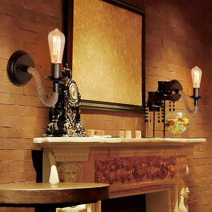 Industrial Rope Wall Sconce – Retro Iron E27 Wall Lamp Fixture