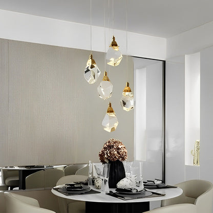 Crystal Spiral Helix Staircase Chandelier Copper Electroplated E14 3000K 9 Configurations Indoor