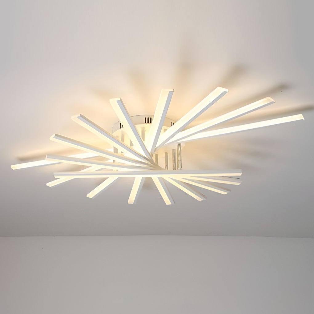 Creative Strip LED Chandelier Nordic Modern Minimalist Iron Acrylic White Stepless Dimmable 43 47 Inch