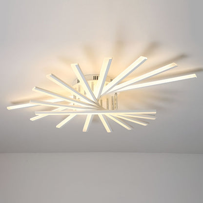 Creative Strip LED Chandelier Nordic Modern Minimalist Iron Acrylic White Stepless Dimmable 43 47 Inch