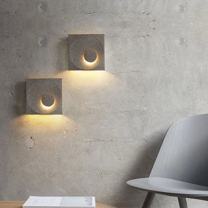 Cement LED Wall Sconce Wabi Sabi Minimalist Bedroom Hallway Frosted