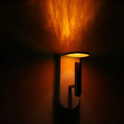 Flame Effect LED Wall Sconce Modern Adjustable Decorative Indoor Accent Light Black White