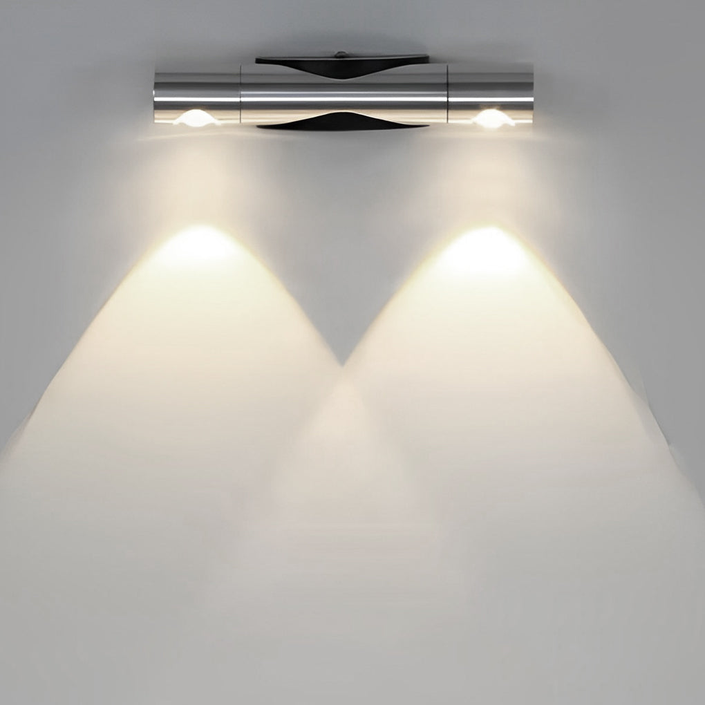 Adjustable Up Down LED Wall Washer Lamp Modern Cylindrical Staircase Hallway Living Room Black Silver