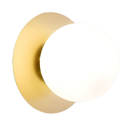 Round Glass Ball LED Wall Sconce Modern Gold Black Bedroom Living Room 12W