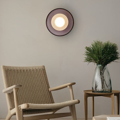 Modern Round Glass LED Wall Sconce – Smoke Gray Postmodern Wall Light