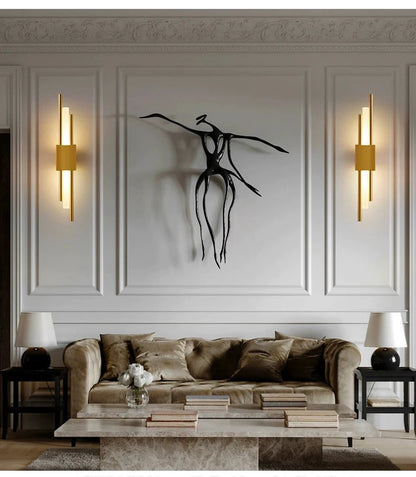 Modern Gold LED Wall Sconce Touch Dimmable Nordic Bedside Bedroom Left Right