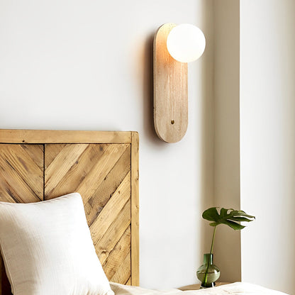 Travertine Wall Sconce Wabi Sabi Natural Stone G9 Japandi Bedroom Living Room