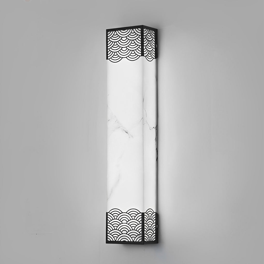 Modern LED Outdoor Wall Sconce Stainless Steel Resin Lattice Shade 20W 3CCT Black Yard Gate Garden