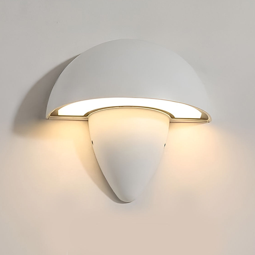 Mushroom Shape Waterproof LED Outdoor Wall Light Modern Exterior Patio Entryway Black White