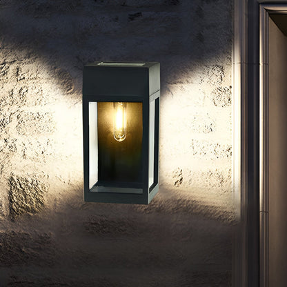 Solar LED Outdoor Wall Sconce Glass Shade Light-Controlled Auto Dusk-to-Dawn Warm White Black Community Park Fence